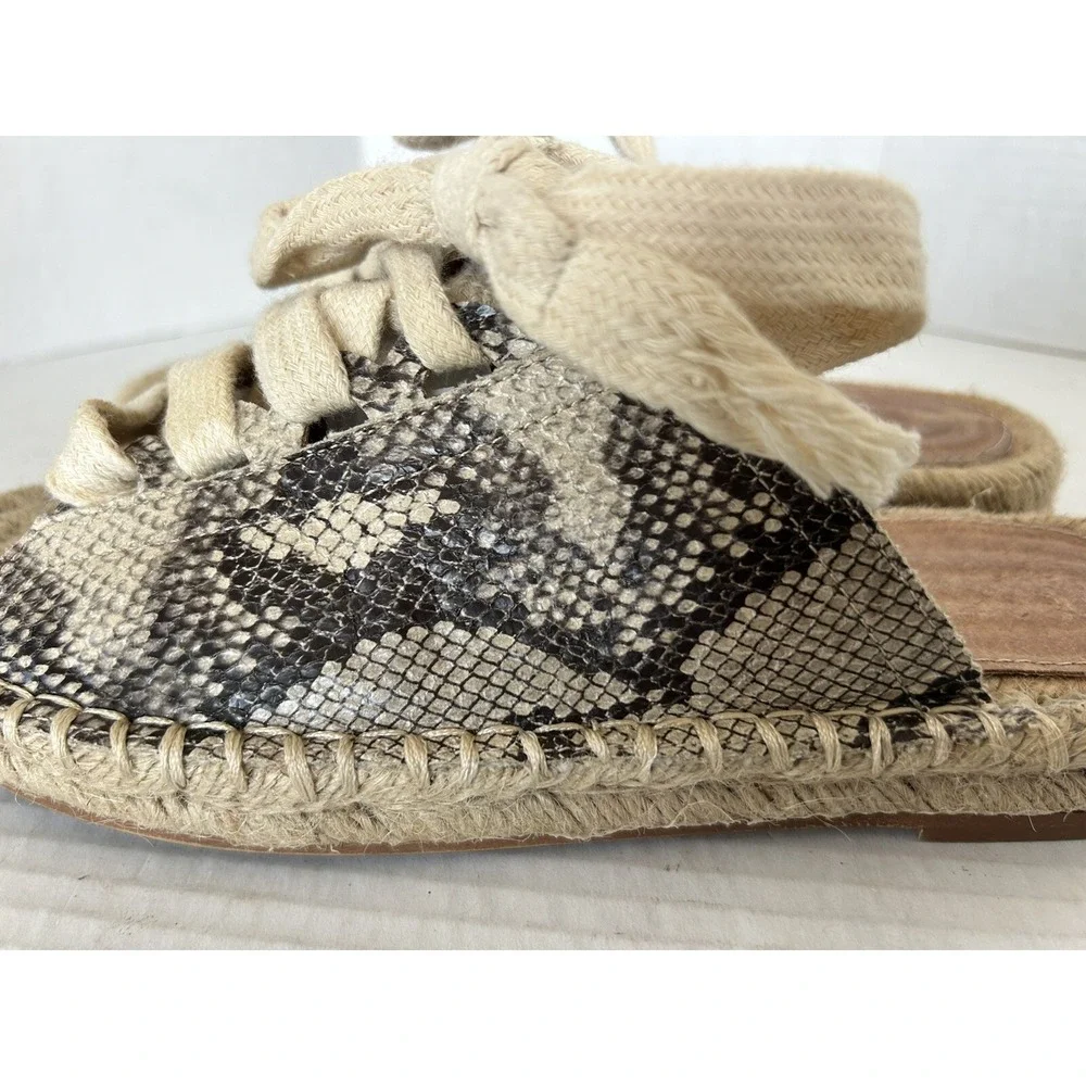 Mi.iM Animal Print Lace Up Espadrilles Sandals Slides Women's size 8